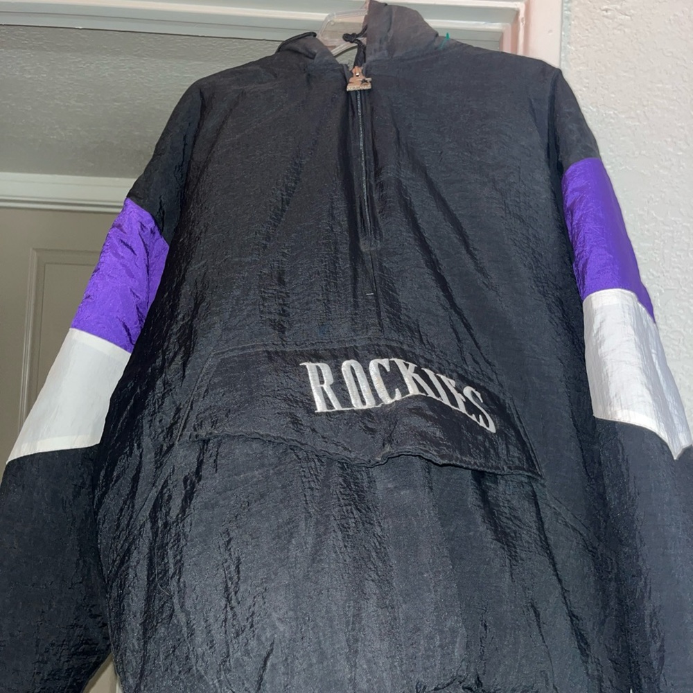 STARTER Black and Purple Windbreaker